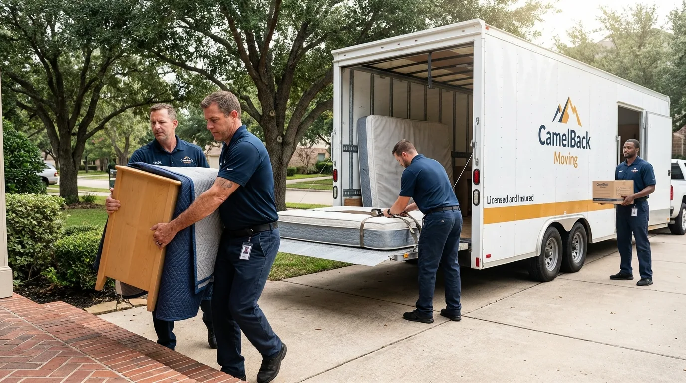 Crew loading residential truck for cross-state move from Hawthorne, NJ