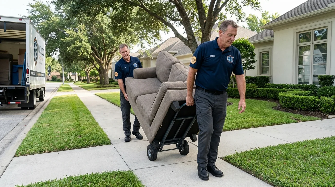 Local residential moving crew loading furniture in Hawthorne, NJ