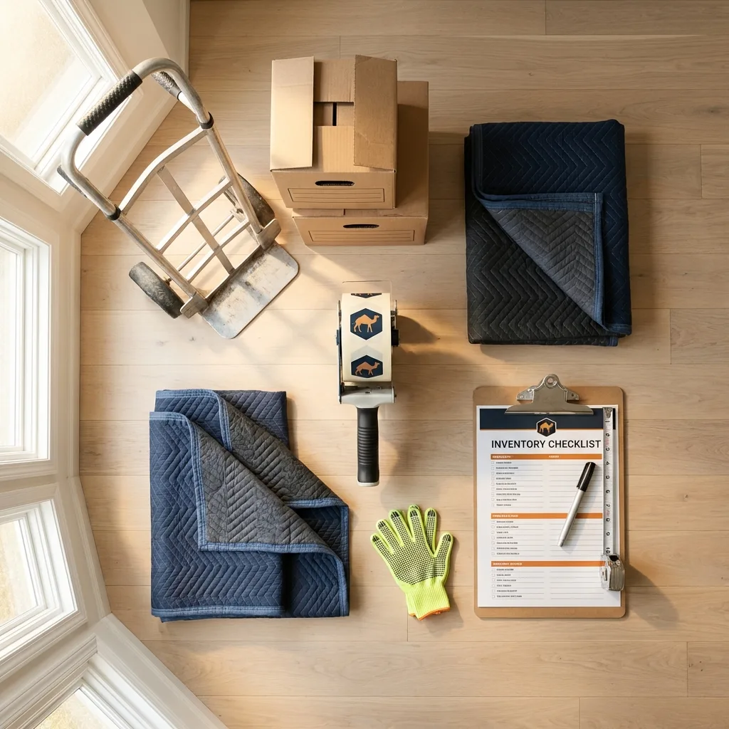 Professional moving supplies and packing materials layout for Hawthorne residential relocations